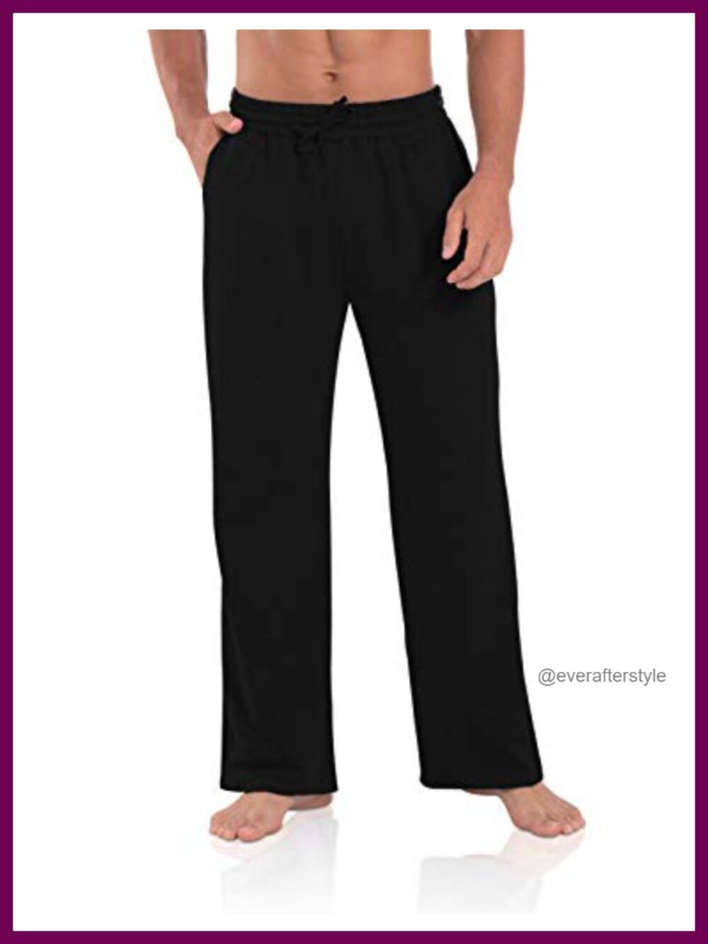 Men's Open Bottom Sweatpants Joggers Loose Fit Athletic Lounge Pants